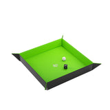 Magnetic Dice Tray - Take Control of Your Roll! Compact and Versatile Dice Tray for Tabletop Games and Board Games, Square Shape, Black/Green Color, Made by Gamegenic