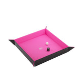 Magnetic Dice Tray - Take Control of Your Roll! Compact and Versatile Dice Tray for Tabletop Games and Board Games, Square Shape, Black/Pink Color, Made by Gamegenic