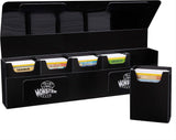 The Hydra 5 Compartment Riveted Deck Storage Box w Magnetic Closure- Card Case Holds Five Decks- Fits All Standard and Smaller Size MTG and TCGs - Black