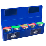Monster Blue Hydra Deck Storage Box with Self-Locking Magnetic Closure and Removable Compartments- Fits 5 Decks - Sleeved Small and Standard TCG Cards. MTG and More