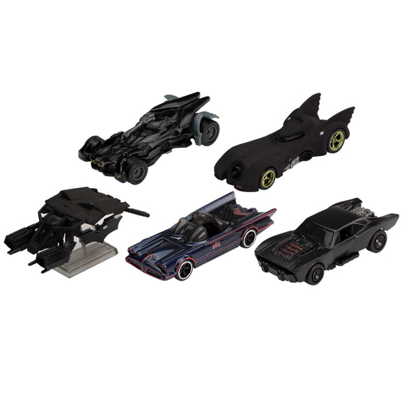 Hot Wheels Batman Bundle, 5 Fan-Favorite Batmobile Castings for Collectors