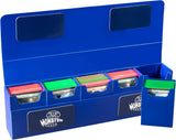 Monster Blue Hydra Deck Storage Box with Self-Locking Magnetic Closure and Removable Compartments- Fits 5 Decks - Sleeved Small and Standard TCG Cards. MTG and More