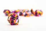 FanRoll/Metallic Dice Games Rubber Dice Poly Set - Lesbian Flag w/Black (7) New