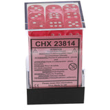 Translucent 12mm d6 Pink/White Dice Block (36)