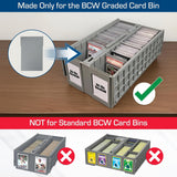 BCW Graded Card Bin Partitions - Gray | Dividers Graded Card Bin Only | Supports and Organizes PSA, BGS, SGC, and CSG Slabs | 12 Pack of Card Storage Dividers