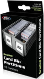BCW Graded Card Bin Partitions - Gray | Dividers Graded Card Bin Only | Supports and Organizes PSA, BGS, SGC, and CSG Slabs | 12 Pack of Card Storage Dividers
