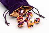 FanRoll/Metallic Dice Games Rubber Dice Poly Set - Lesbian Flag w/Black (7) New