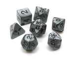 7-Set: Polyhedral Dice (Silver/Black)
