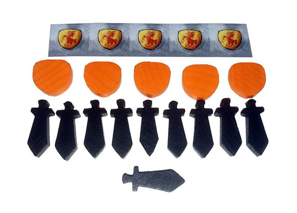 Imperial Settlers: Wooden Shields and Swords with Stickers (PROMO Expansion) - New / PROMO Expansion