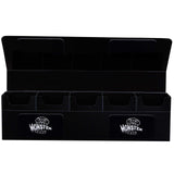 The Hydra 5 Compartment Riveted Deck Storage Box w Magnetic Closure- Card Case Holds Five Decks- Fits All Standard and Smaller Size MTG and TCGs - Black