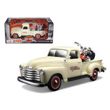 Harley-Davidson 1:24 Custom '50 Chevy 3100 & H-D Motorcycle