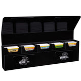 The Hydra 5 Compartment Riveted Deck Storage Box w Magnetic Closure- Card Case Holds Five Decks- Fits All Standard and Smaller Size MTG and TCGs - Black