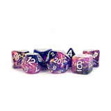 Eternal Purple/Blue Resin Dice Set In Premium Boc Packaging