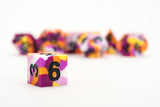 FanRoll/Metallic Dice Games Rubber Dice Poly Set - Lesbian Flag w/Black (7) New