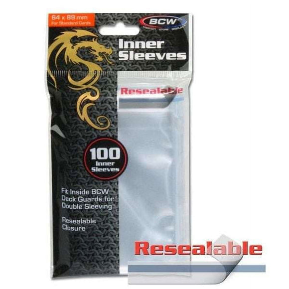 BCW Resealable Inner Sleeves Card Sleeves (Standard Size)
