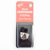 Countdown D20 22mm Metal with Bag Silver/Red