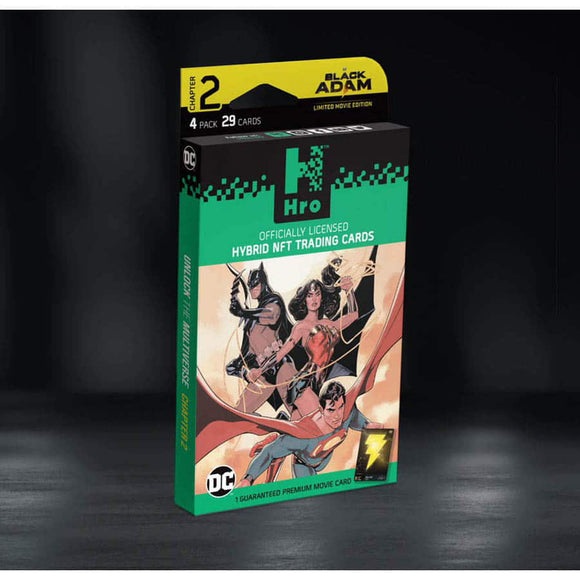 Hro DC Unlock the Multiverse Chapter 2: Black Adam Edition 4-Pack Premium Hybrid NFT Trading Cards