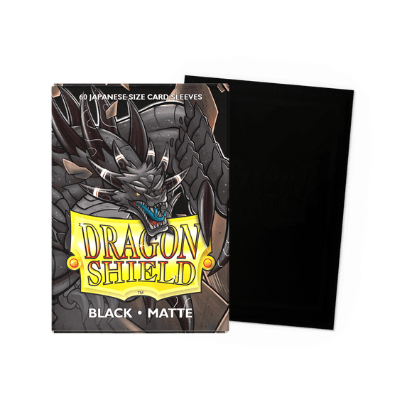 Dragon Shield Sleeves: Black - Matte Sleeves - Japanese Size (60)
