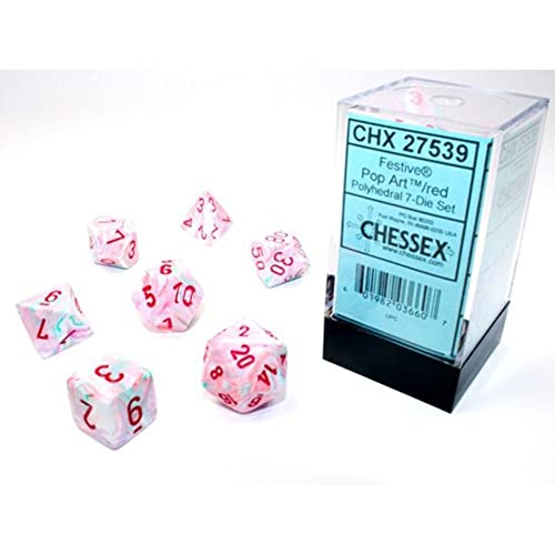 Chessex Festive Polyhedral Pop Art™/red 7-Die set