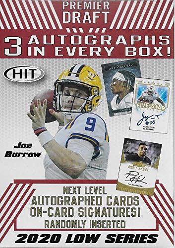 2020 Sage Hit Premier NFL Draft Series Factory Sealed Blaster Box with 3 Guaranteed Autographed Cards per Box