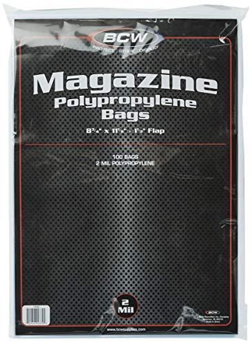 BCW Magazine Polyproylene Bags - 8 3/4" x 11 1/8" (100 Count)