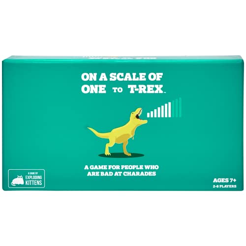 On a Scale of One to T-Rex Party Game by Exploding Kittens,15 Mins Ages 7 and up, 2-8 Players