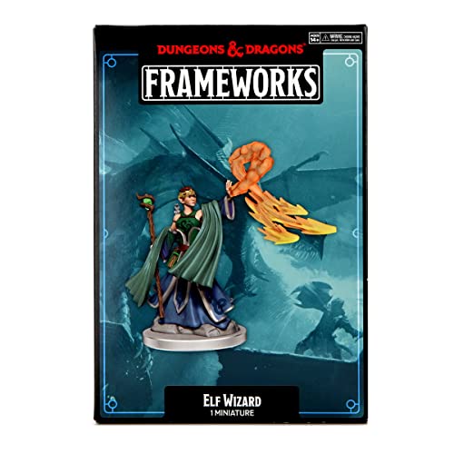 WizKids WZK75023 Female Dungeons & Dragons Frameworks Wave 1 Elf Wizard Miniatures