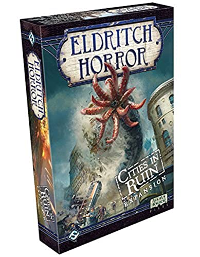 Eldritch Horror Cooperative Strategy Board Game: Cities in Ruin Expansion for Ages 14 and up, from Asmodee