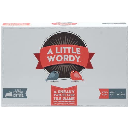A Little Wordy, a Word Game by Exploding Kittens, 2 Players, 15 Minutes, Ages 10 and up.