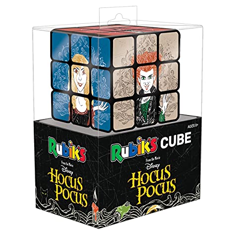 Disney Hocus Pocus Rubik's Cube | Collectible Puzzle Cube Featuring Characters - Winifred, Sarah, Mary, Binx, Billy Butcherson, and Black Flame Candle | Officially Licensed 3x3x3 Rubiks Cube
