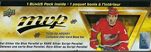 2019 2020 Upper Deck MVP Hockey Series Factory Sealed 250 Card Set with 50 Shortprinted Stars and Rookies Plus a Bonus Pack containing Eastern Stars, Western Stars and Rookie Star Formations