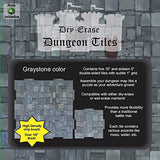 Dry Erase Dungeon Tiles: Graystone - Combo Pack of 5 10" and 16 5" Squares