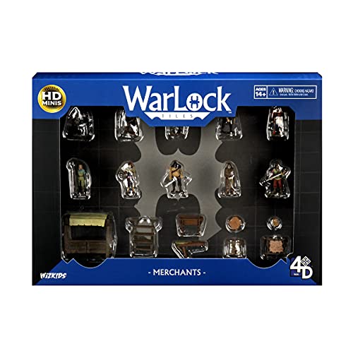 WarLock Dungeon Tiles: Accessory - Merchants - WizKids, Pre-Painted RPG Accessories