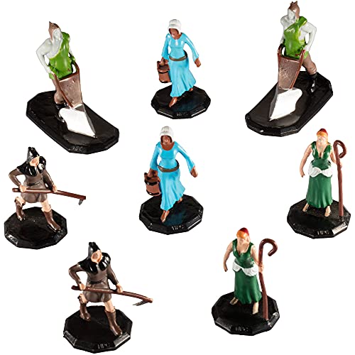 Monster Townsfolk Mini Fantasy Figures- 8pc Hand-Painted Fieldworkers Non Player Character NPC Miniatures -1