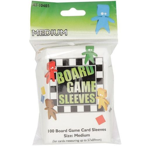 Board Game Sleeves - 100 MEDIUM Card Size to 57x89