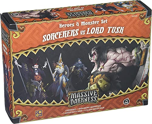 CMON Massive Darkness: Heroes & Mosters Set: Sorcerers Vs. Lord Tusk Board Games